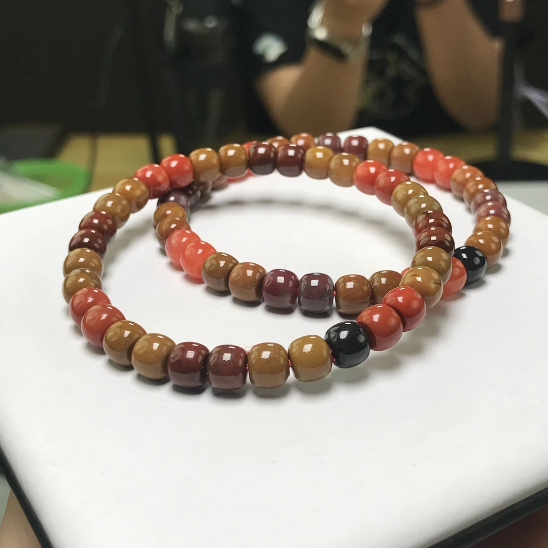 云南昭通巧家包浆玛瑙精工老型手串 7mm 多样性发一
