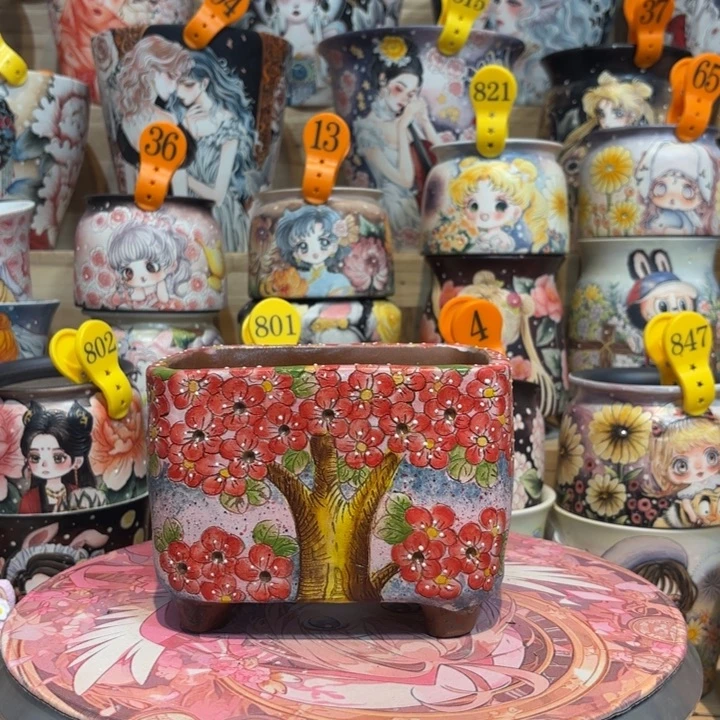 景德镇手绘花盆陶瓷14/11