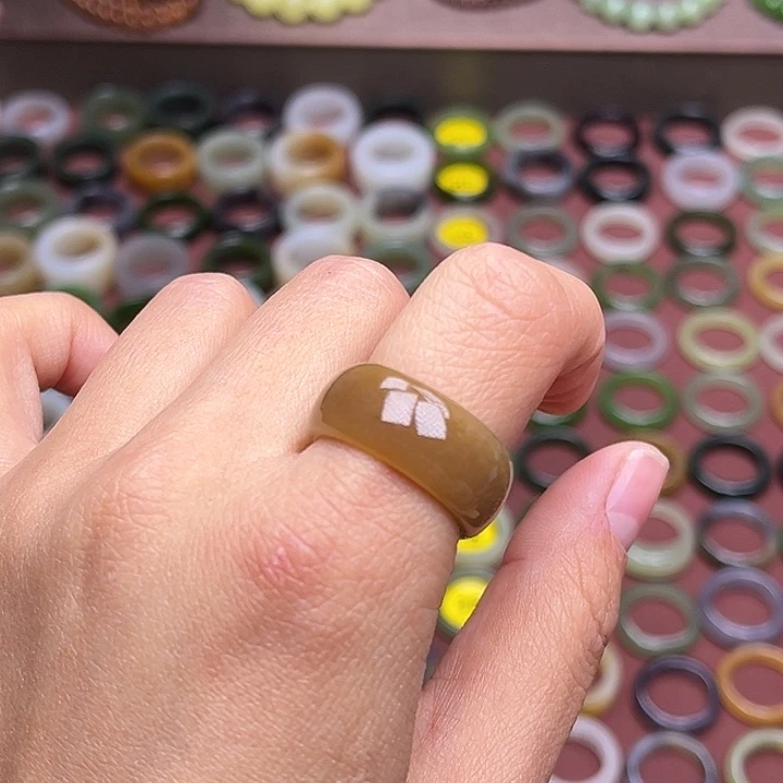 和田玉戒指未镶嵌18.5 太妃糖 无鉴赏