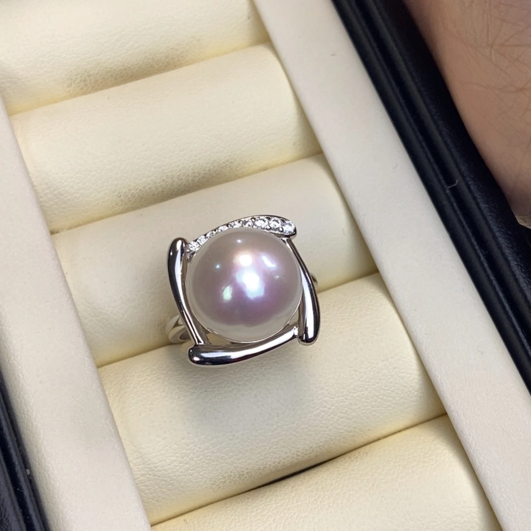 淡水珍珠银S925镶嵌戒指特价