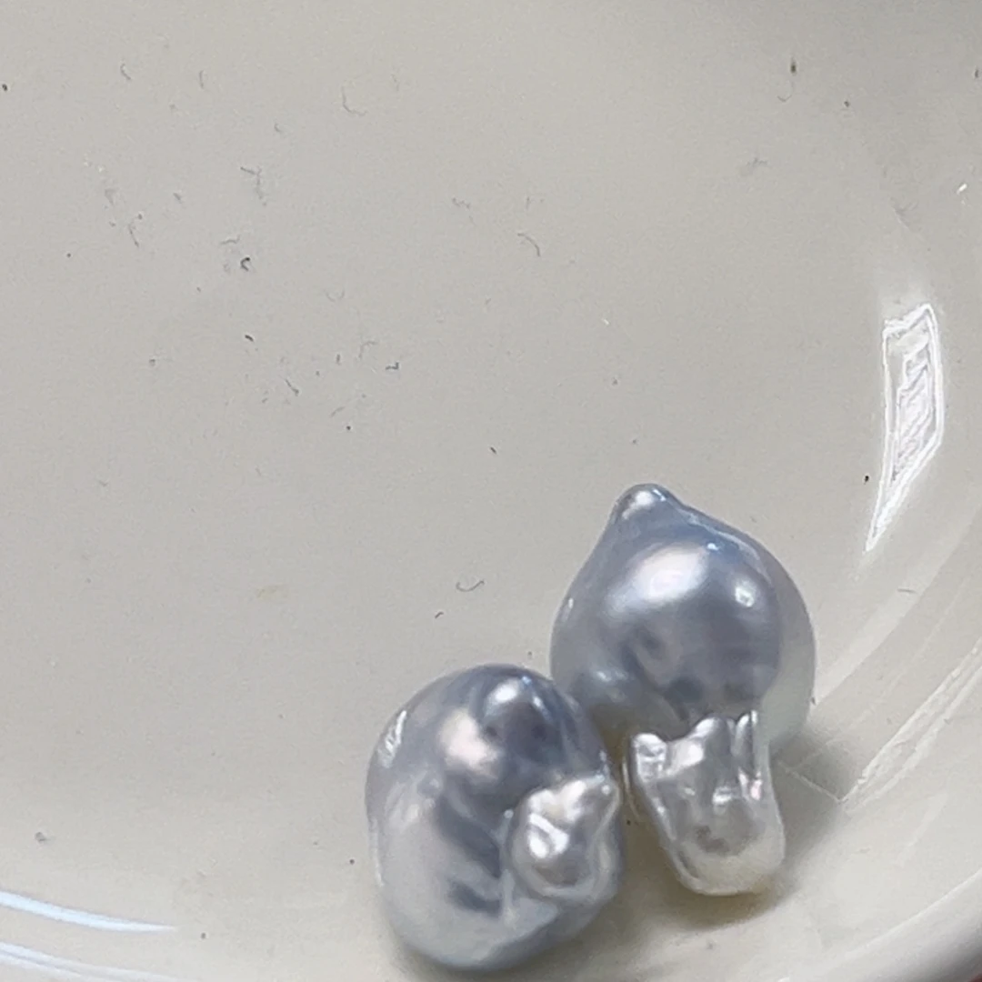 海水珍珠耳饰未镶嵌澳白#福利#不规则