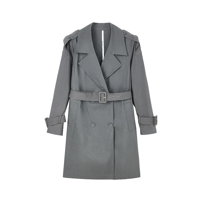 【尚雅专属】格雷系通勤风衣N3055