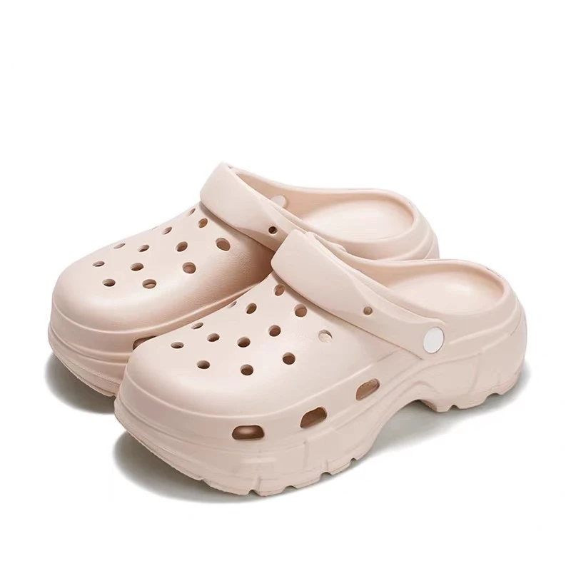 厚底包头洞洞鞋沙滩防滑鞋软底增高拖鞋