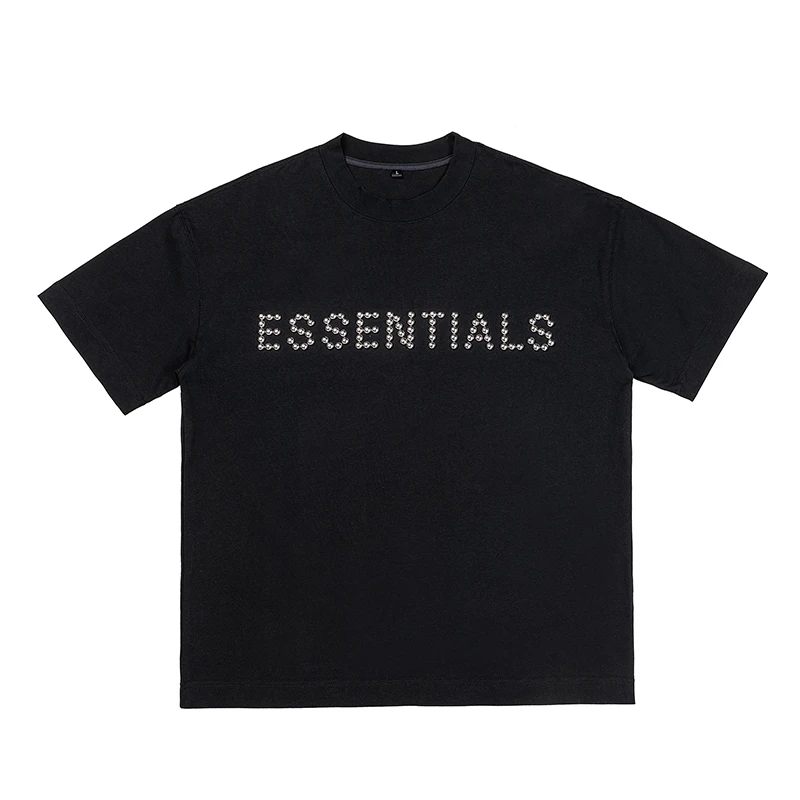 重磅纯棉短袖大落肩经典男士女士情侣休闲宽松圆领半袖ESSENTIALS