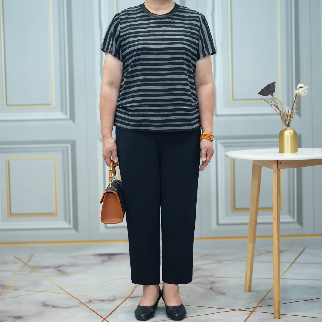 大码胖妈妈休闲套装2025夏加肥加大中老年奶奶装花色小衫两件套