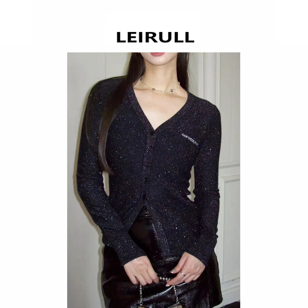 ANN24秋冬新款满天星薄开衫修身长袖毛针织衫现货