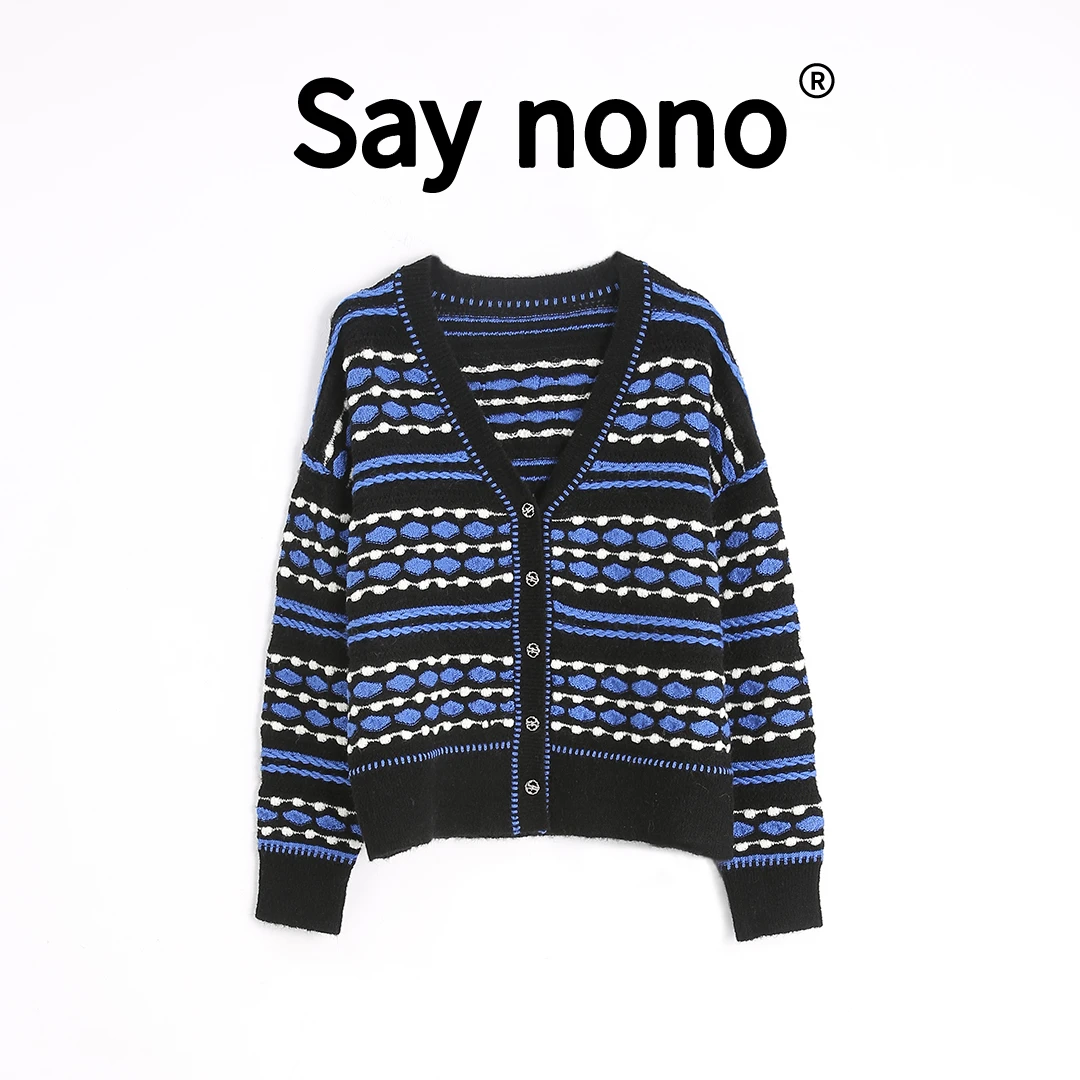 懒猫nono│Saynono 巧夺天工＿条纹质感显瘦短外套女 /ZMB5487