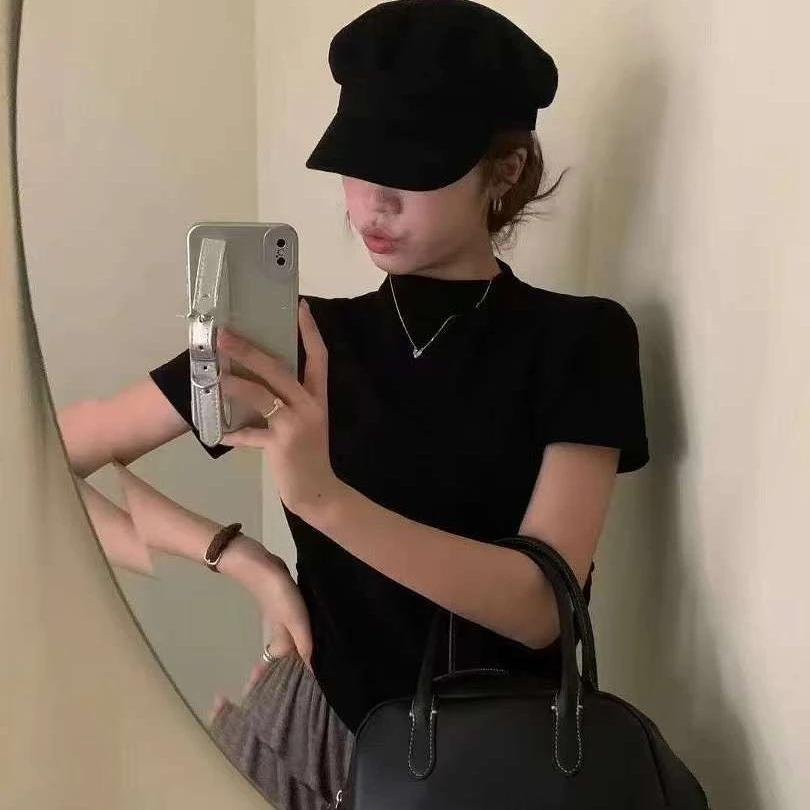 9021极简风休闲半高领百搭时尚气质