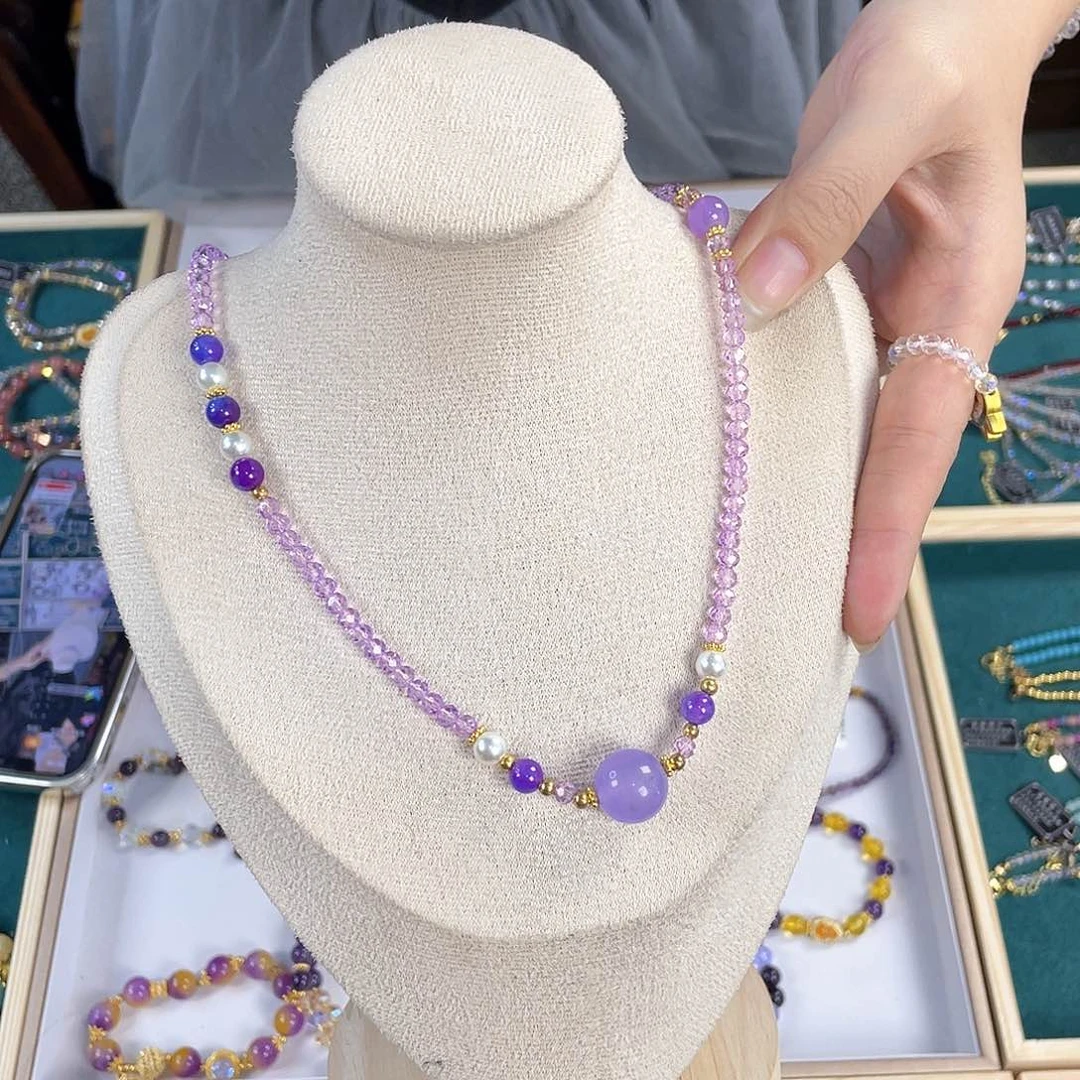 水晶手链银S925镀金镶嵌