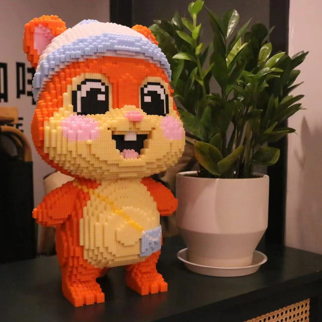 超火大松鼠积木串联颗粒3D立体拼图益智拼装玩具送男女孩生日礼物