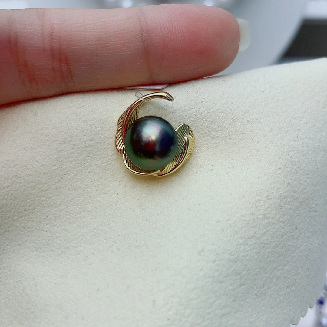 银S925镶嵌拼合珍珠（马贝珠）颈饰w24