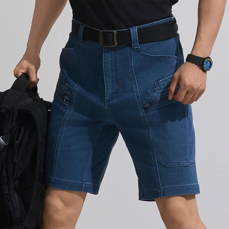 【龙牙】战之冰锋战术牛仔短裤男士夏季百搭休闲户外时尚夏季裤舒适