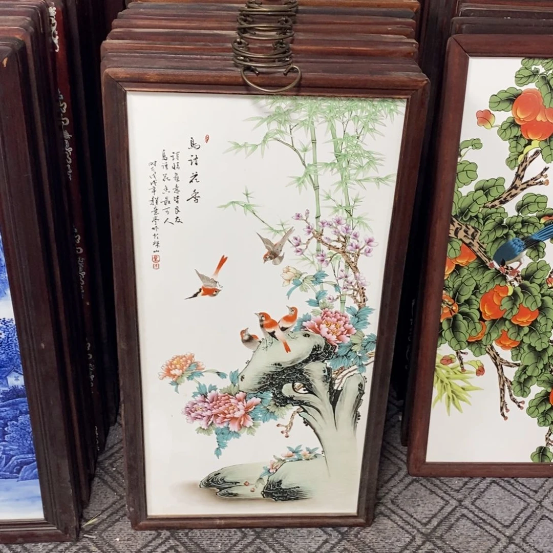 瓷片86*46*1景德镇瓷板画柴窑烧制