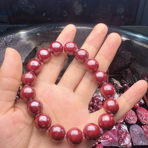 【闪购商品】天然辰砂佛*哥天然原矿朱砂手串12