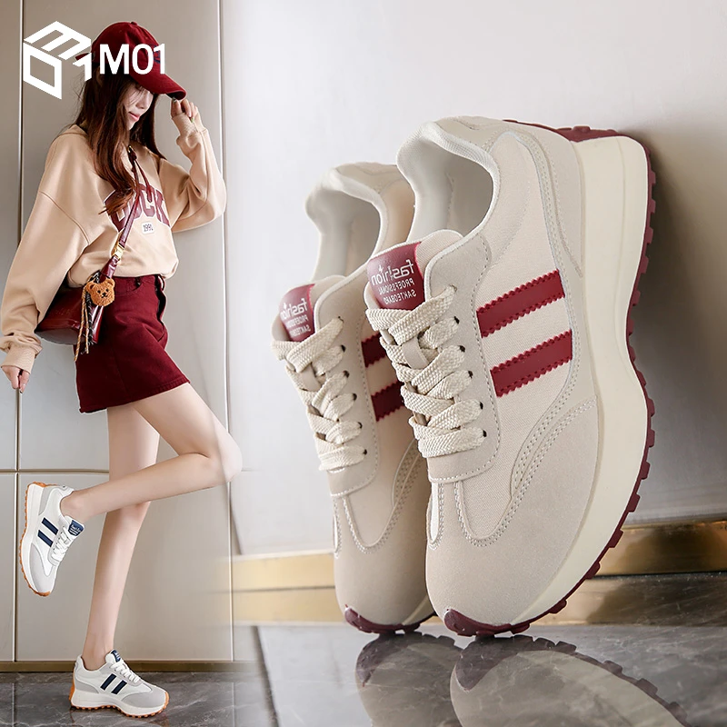 M01踩屎感软底运动鞋女士2025年春季透气休闲鞋防滑时尚阿甘鞋子
