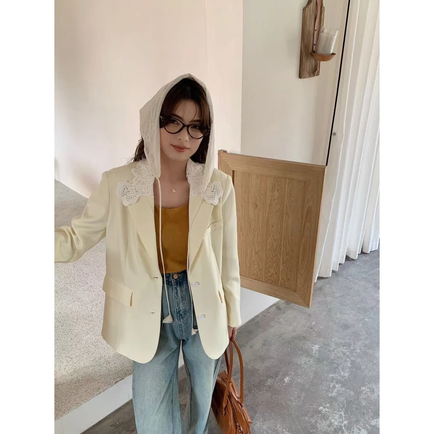 6657蕾丝翻领西服