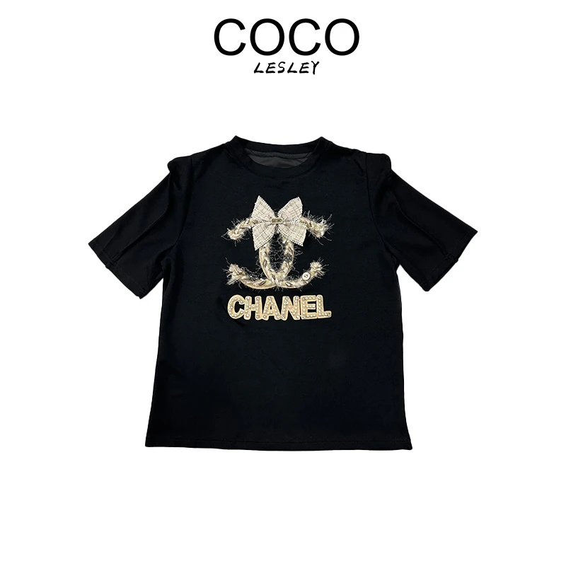 【微姐专属】休闲免烫处理夏季短袖圆领时尚潮流设计师常规T恤