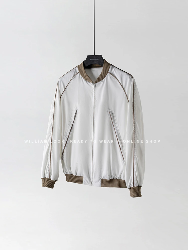 威廉威 男女同款【马拉棒球】高级撞色拼接设计夹克棒球服外套C829