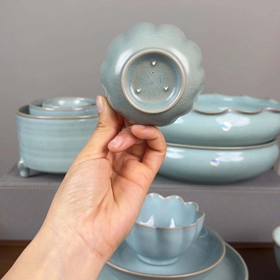 其他汝窑仿古釉小号莲花杯瑕疵特价