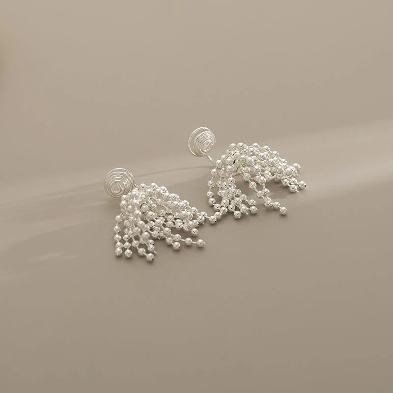 铜合金锆石耳饰 欧美金属耳环流苏耳针夸张创意耳饰复古爆款蚊香