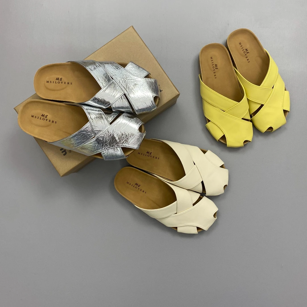 镂空半拖平底平跟包头通勤风包头拖夏季软底凉拖休闲春夏时尚舒适