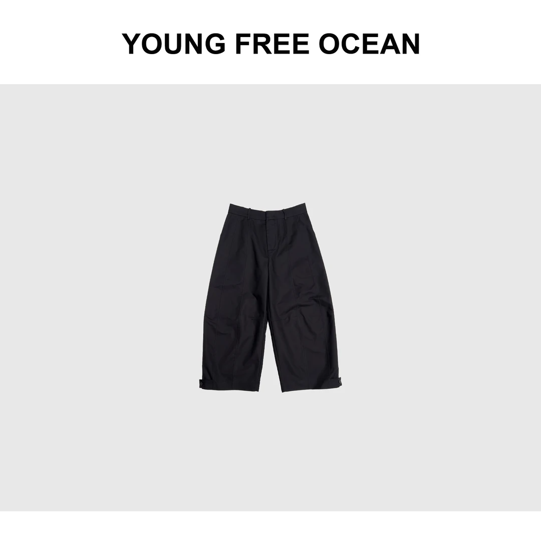 YOUNG FREE OCEAN2025春款 山本扣脚休闲裤8392
