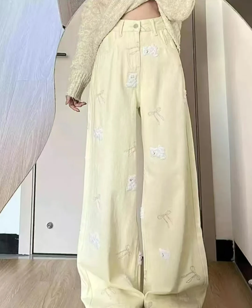 231-240哈哈姐女裤 商家编码复古直筒时尚百搭水洗设计感秋季