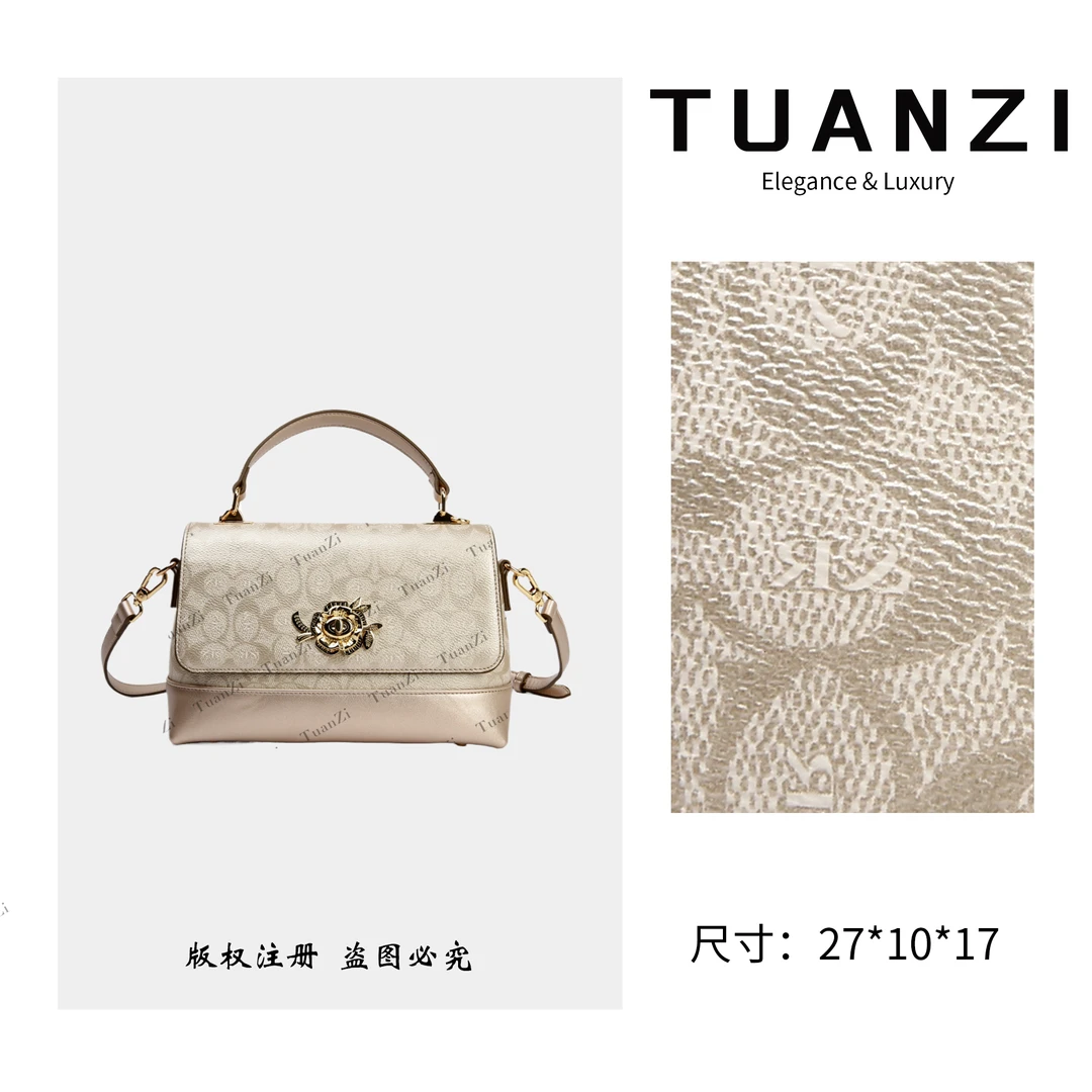 TUANZI『高端玩家』新款山茶花系列单肩腋下女包BF-66561-2-香槟金