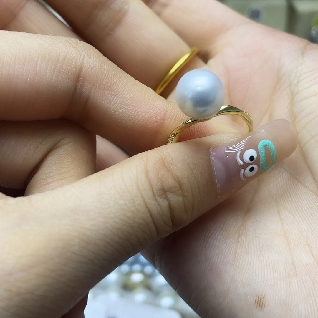 海水珍珠戒指银S925镶嵌