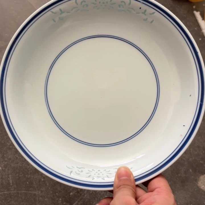青瓷景德镇陶瓷盘子微瑕两个
