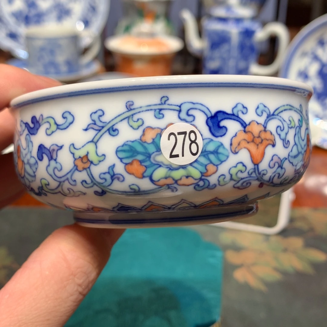 张***料陶278青花斗彩炉士杯cl102