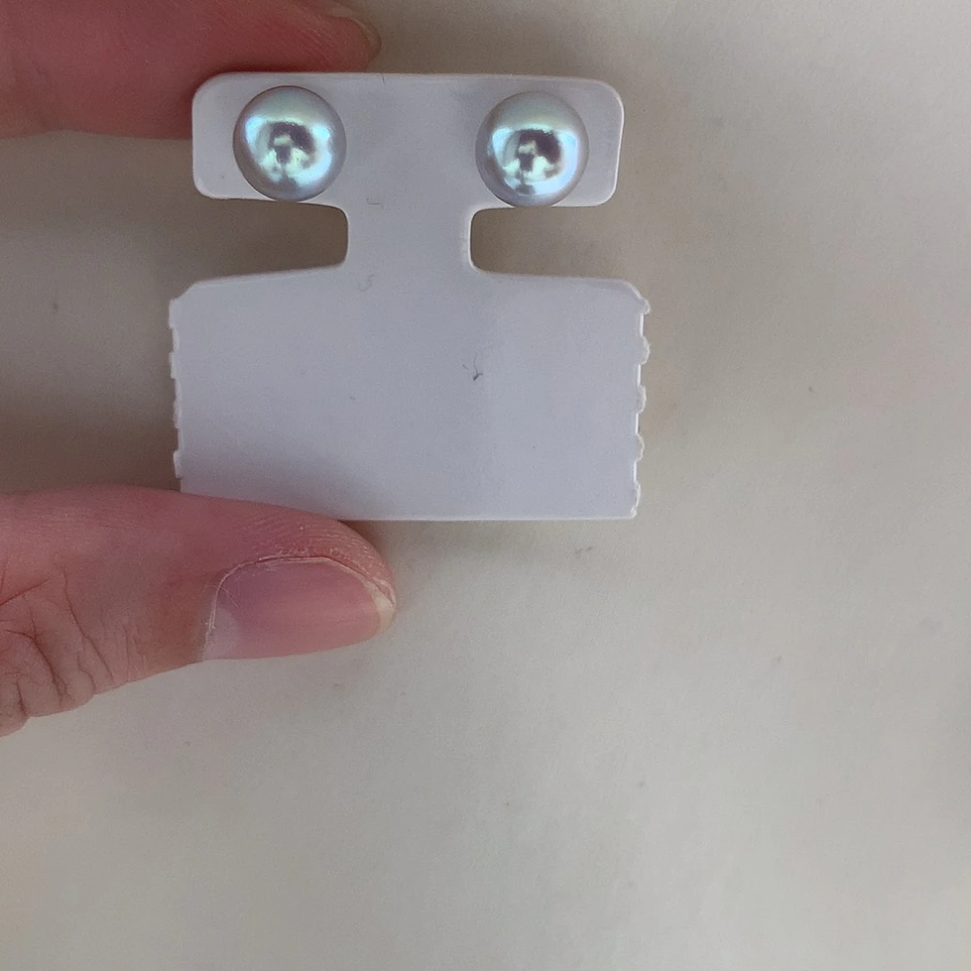 耳饰海水珍珠18K金镶嵌8.5-9mm 真多麻