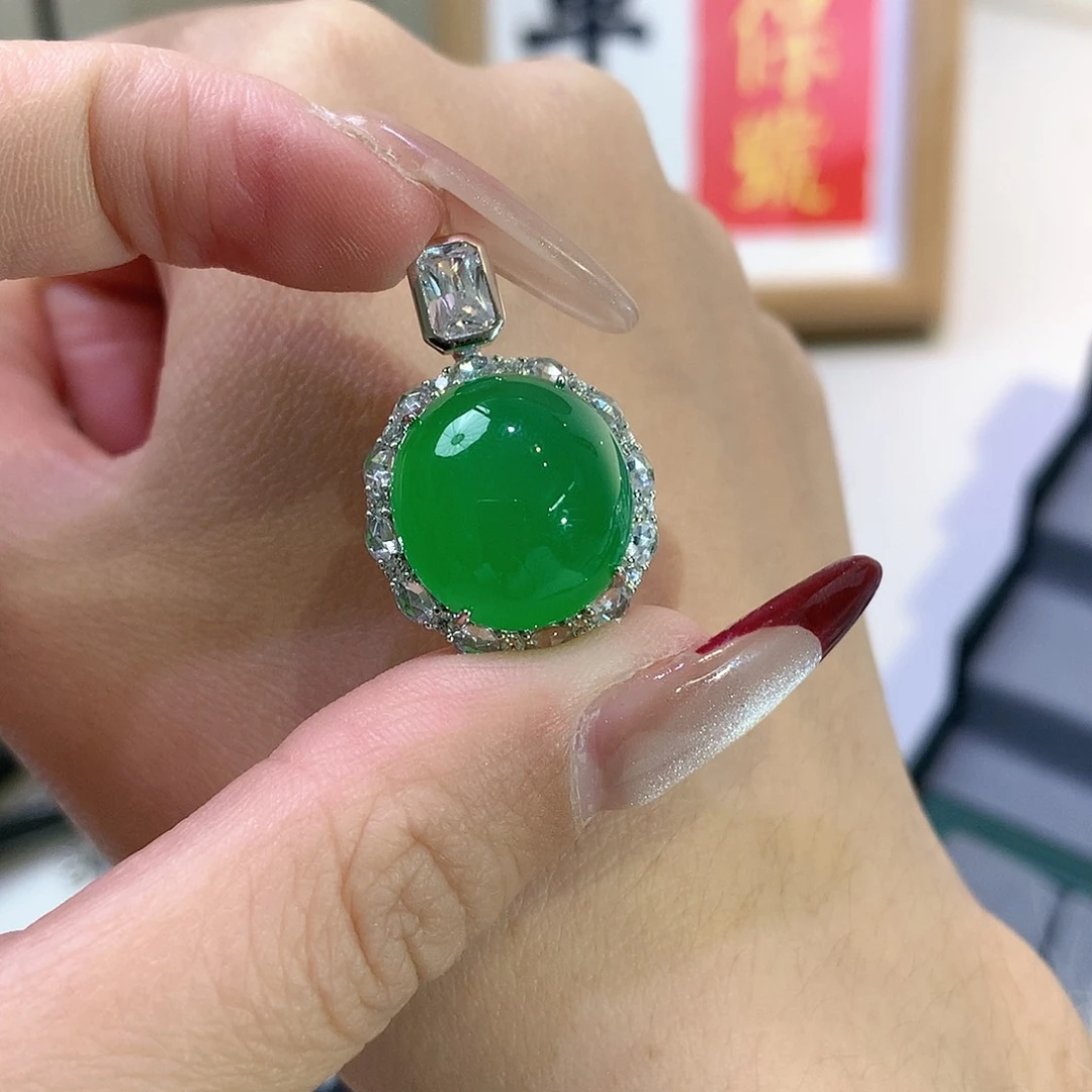 玛瑙/玉髓颈饰银S925镶嵌-***凡