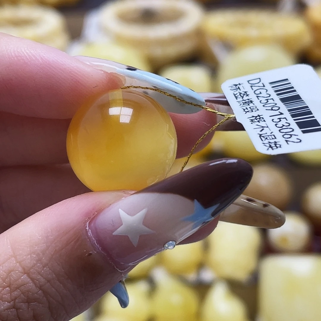 琥珀未镶嵌裸石16.8mm圆珠