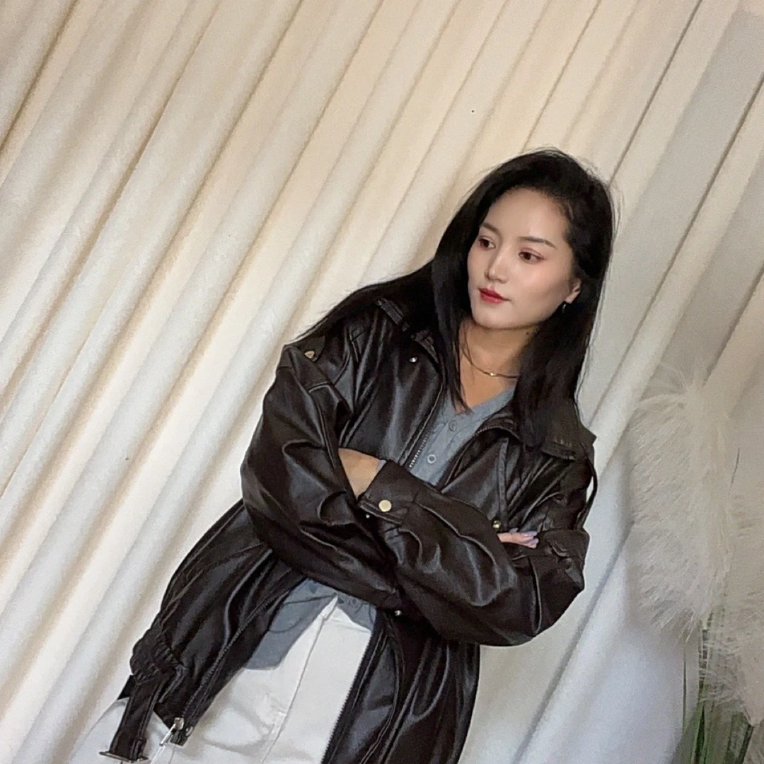 夹克宽松皮衣时尚潮流2025新款外套女