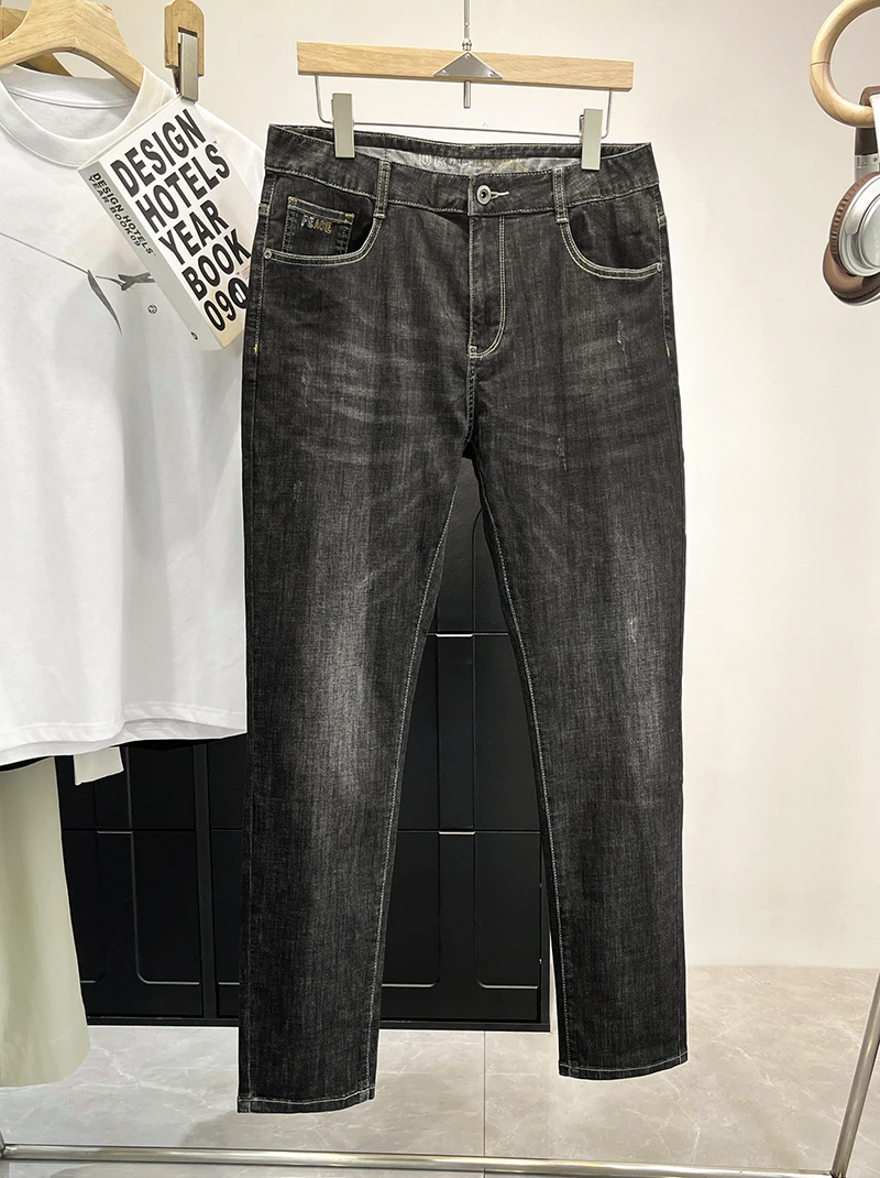 特！商场余单~棉弹舒适 可通勤上班 夏薄款黑牛仔裤 C2 男装H5820