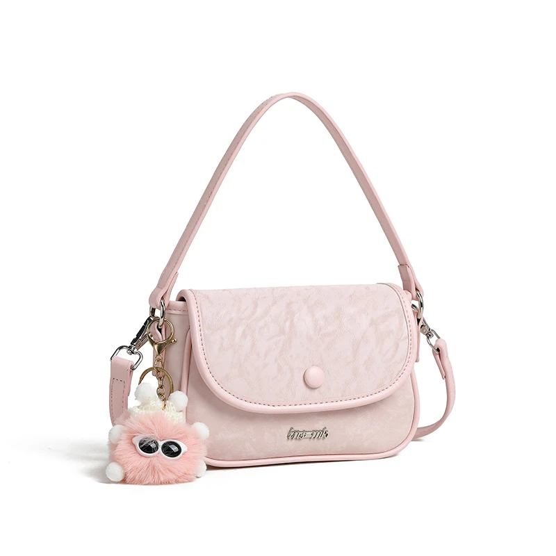 【洛洛限定】2025新款粉色流沙小毛球女包-LY0592