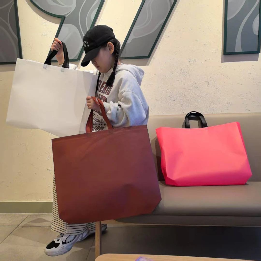 高档覆膜无纺布袋子定制logo服装店鞋店礼品环保广告购物袋防水