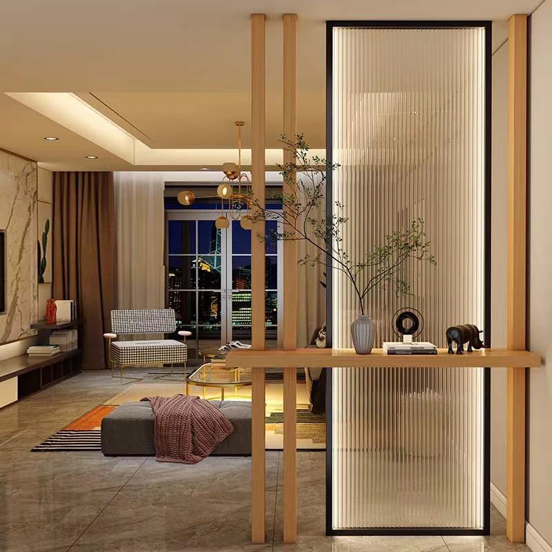 新中式轻奢风长虹客厅玻璃屏风客厅玄关卫生间私人定制隔断装饰