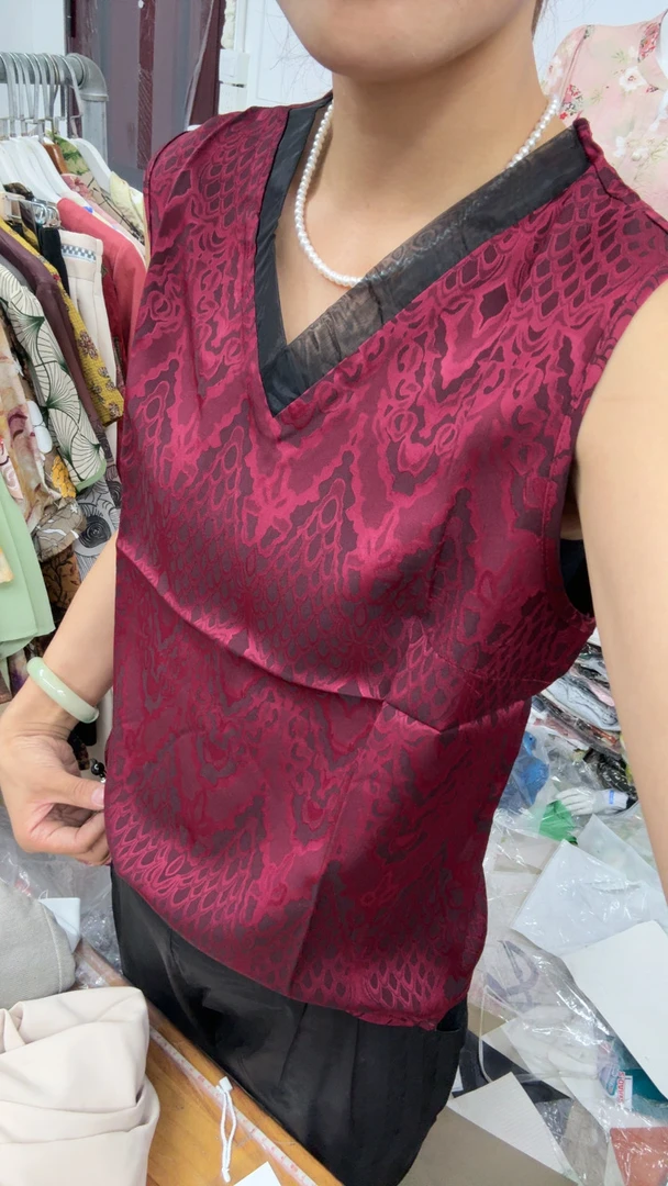 F574V领背心夏季时尚百搭宽松无袖背心