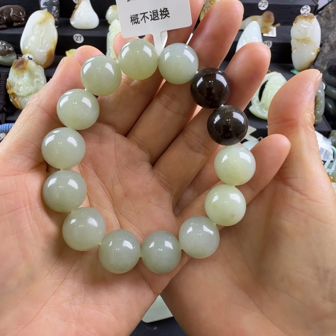和田玉未镶嵌手串卡16
