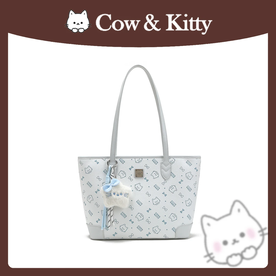 【刘叮当甄选】CowKitty/夏季休闲潮流大容量托特包手提单肩8022蓝