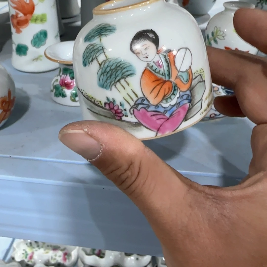 瓷片摆件手绘瓷器年底处理