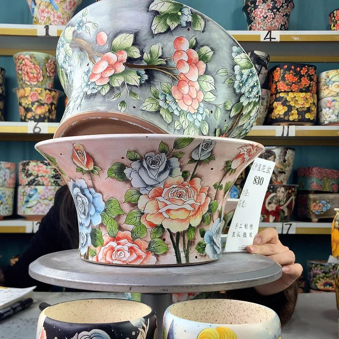 用***户陶景德镇手工花盆830