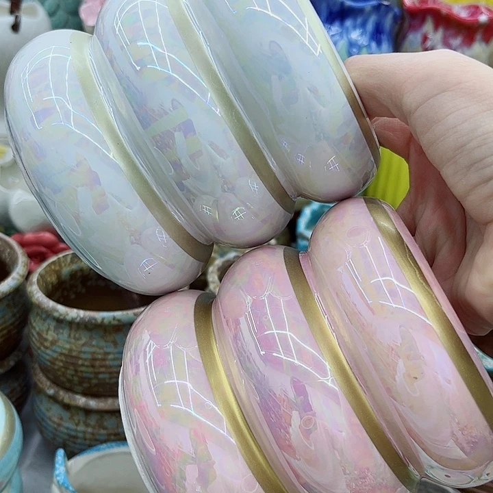 多肉绿植陶瓷花盆9.9包邮，有孔