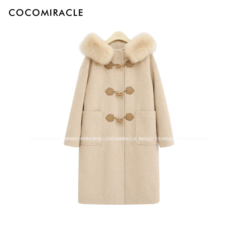 【钱丹丹】新款连帽狐狸毛大衣Q38DY7131