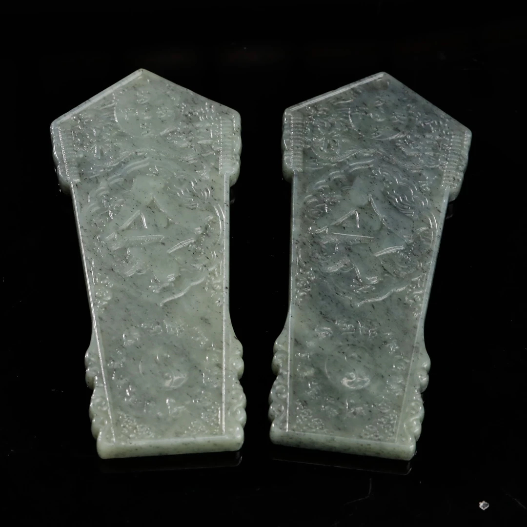 预售新疆和田玉墨绿令牌大号RB242727约115*52mm多样性发发一件