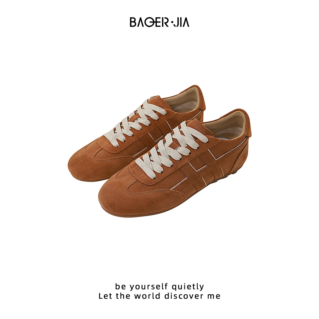 30-宝儿家含幂BM30725307早秋新款时尚系带真皮百搭潮流德训鞋