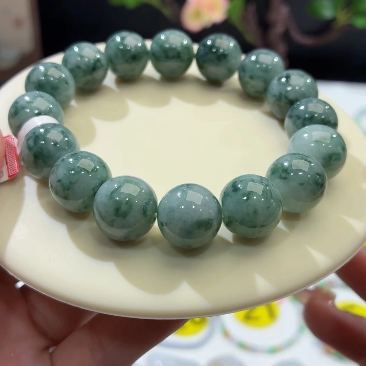 翡翠未镶嵌手链冰胶飘卡13.9
