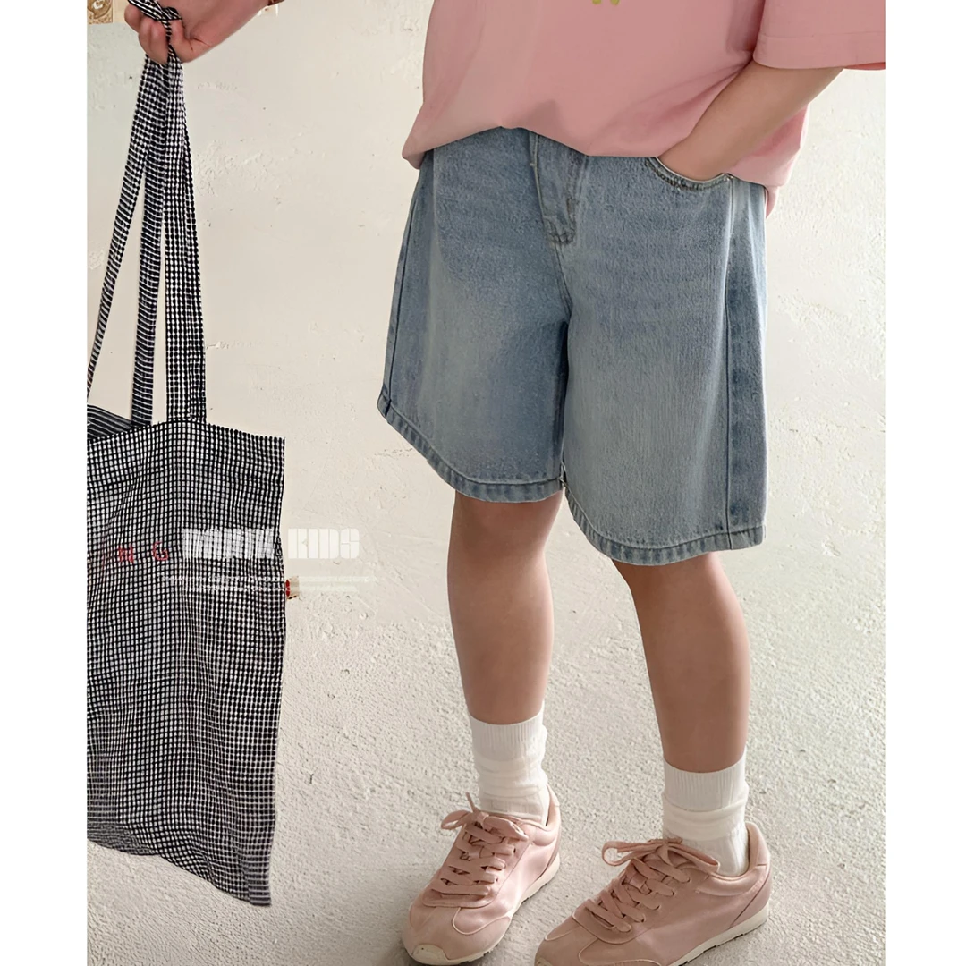 【嗒囜】女童夏装2025新款爆款宽松洗水牛仔短裤中大童时尚童装短裤